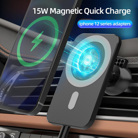 Automatic 15W Qi Car Wireless Charger for Iphone 12 11 XS XR X 8 Samsung S20 S10 Magnetic USB Infrared Sensor Phone Holder Mount